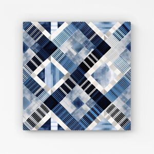 Warren Reed - Designer Checkered Square Black & Blue Canvas Size: w10 inch x h10 inch Blue w10 inch x h10 inch Warren Reed - Designer Checkered Square Black & Blue Canvas Size: w10 inch x h10 inch Blue w10 inch x h10 inch