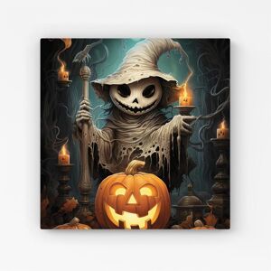 Warren Reed - Designer Creepy Ghost With Pumpkins Canvas in Orange Size: w40 inch x h40 inch Orange w40 inch x h40 inch Warren Reed - Designer Creepy Ghost With Pumpkins Canvas in Orange Size: w40 inch x h40 inch Orange w40 inch x h40 inch