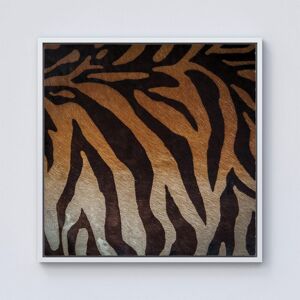 Warren Reed - Designer Tiger Skin Print Framed Canvas in Off-White Size: w10 inch x h10 inch Off-White w10 inch x h10 inch Warren Reed - Designer Tiger Skin Print Framed Canvas in Off-White Size: w10 inch x h10 inch Off-White w10 inch x h10 inch
