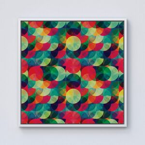 Warren Reed - Designer Colourful Grunge Circle Pattern Framed Canvas in Off-White Size: W30" x H30" Off-White W30" x H30" Warren Reed - Designer Colourful Grunge Circle Pattern Framed Canvas in Off-White Size: W30" x H30" Off-White W30" x H30"