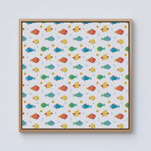 Warren Reed - Designer Swimming Fish Framed Canvas in Light Brown Size: W30" x H30" Light Brown W30" x H30" Warren Reed - Designer Swimming Fish Framed Canvas in Light Brown Size: W30" x H30" Light Brown W30" x H30"
