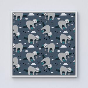 Warren Reed - Designer Sleeping Sloth Pattern Framed Canvas in Off-White Size: w10 inch x h10 inch Off-White w10 inch x h10 inch Warren Reed - Designer Sleeping Sloth Pattern Framed Canvas in Off-White Size: w10 inch x h10 inch Off-White w10 inch x h10 inch
