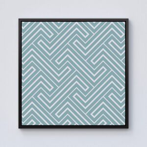 Warren Reed - Designer Blue & White Geometric Pattern Framed Canvas in Black Size: w10 inch x h10 inch Black w10 inch x h10 inch Warren Reed - Designer Blue & White Geometric Pattern Framed Canvas in Black Size: w10 inch x h10 inch Black w10 inch x h10 inch