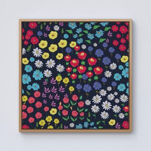 Warren Reed - Designer Multicoloured Flower Pattern Framed Canvas in Light Brown Size: w10 inch x h10 inch Light Brown w10 inch x h10 inch Warren Reed - Designer Multicoloured Flower Pattern Framed Canvas in Light Brown Size: w10 inch x h10 inch Light Brown w10 inch x h10 inch