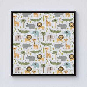Warren Reed - Designer Cute Safari Animals Framed Canvas in Black Size: W16" x H16" Black W16" x H16" Warren Reed - Designer Cute Safari Animals Framed Canvas in Black Size: W16" x H16" Black W16" x H16"