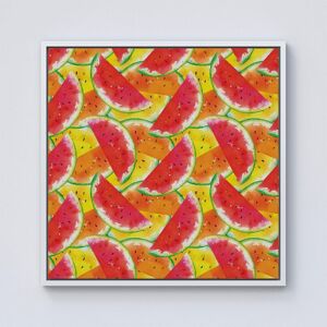Warren Reed - Designer Melon Print Framed Canvas in Off-White Size: w10 inch x h10 inch Off-White w10 inch x h10 inch Warren Reed - Designer Melon Print Framed Canvas in Off-White Size: w10 inch x h10 inch Off-White w10 inch x h10 inch