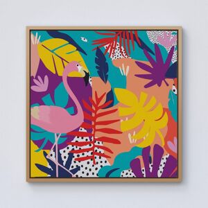 Warren Reed - Designer Tropical Flamingoes Framed Canvas in Light Brown Size: w10 inch x h10 inch Light Brown w10 inch x h10 inch Warren Reed - Designer Tropical Flamingoes Framed Canvas in Light Brown Size: w10 inch x h10 inch Light Brown w10 inch x h10 inch
