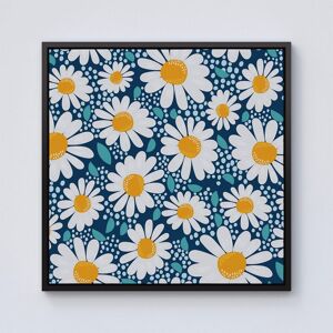Warren Reed - Designer Camomile Flowers Framed Canvas in Black Size: W16" x H16" Black W16" x H16" Warren Reed - Designer Camomile Flowers Framed Canvas in Black Size: W16" x H16" Black W16" x H16"