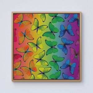 Warren Reed - Designer Multicoloured Butterfly Pattern Framed Canvas in Light Brown Size: w10 inch x h10 inch Light Brown w10 inch x h10 inch Warren Reed - Designer Multicoloured Butterfly Pattern Framed Canvas in Light Brown Size: w10 inch x h10 inch Light Brown w10 inch x h10 inch