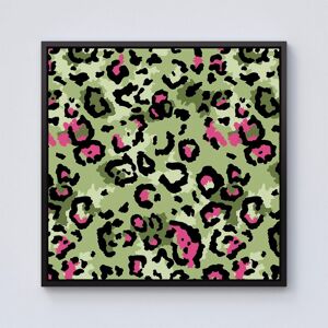 Warren Reed - Designer Green & Pink Leopard Print Framed Canvas in Black Size: W16" x H16" Black W16" x H16" Warren Reed - Designer Green & Pink Leopard Print Framed Canvas in Black Size: W16" x H16" Black W16" x H16"