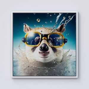Warren Reed - Designer Dormouse With Glasses Splashart Framed Canvas in Off-White Size: W16" x H16" Off-White W16" x H16" Warren Reed - Designer Dormouse With Glasses Splashart Framed Canvas in Off-White Size: W16" x H16" Off-White W16" x H16"