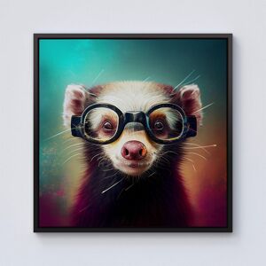 Warren Reed - Designer Ferret With Glasses Splashart Framed Canvas in Black Size: w10 inch x h10 inch Black w10 inch x h10 inch Warren Reed - Designer Ferret With Glasses Splashart Framed Canvas in Black Size: w10 inch x h10 inch Black w10 inch x h10 inch