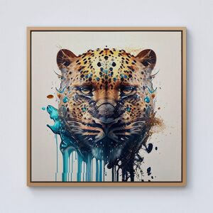 Warren Reed - Designer Leapoard Face Splashart On Light Background Framed Canvas in Light Brown Size: w10 inch x h10 inch Light Brown w10 inch x h10 inch Warren Reed - Designer Leapoard Face Splashart On Light Background Framed Canvas in Light Brown Size: w10 inch x h10 inch Light Brown w10 inch x h10 inch