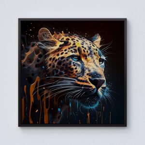 Warren Reed - Designer Leapoard Face Splashart On Dark Background Framed Canvas in Black Size: W30" x H30" Black W30" x H30" Warren Reed - Designer Leapoard Face Splashart On Dark Background Framed Canvas in Black Size: W30" x H30" Black W30" x H30"