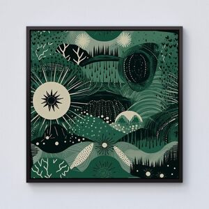 Warren Reed - Designer Abstract Green Moon Framed Canvas in Black Size: w10 inch x h10 inch Black w10 inch x h10 inch Warren Reed - Designer Abstract Green Moon Framed Canvas in Black Size: w10 inch x h10 inch Black w10 inch x h10 inch