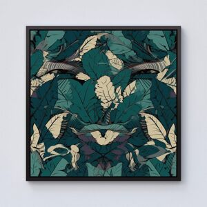 Warren Reed - Designer Green Beige Tropical Leaves Framed Canvas in Black Size: w10 inch x h10 inch Black w10 inch x h10 inch Warren Reed - Designer Green Beige Tropical Leaves Framed Canvas in Black Size: w10 inch x h10 inch Black w10 inch x h10 inch