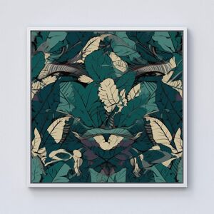 Warren Reed - Designer Green Beige Tropical Leaves Framed Canvas in Off-White Size: w40 inch x h40 inch Off-White w40 inch x h40 inch Warren Reed - Designer Green Beige Tropical Leaves Framed Canvas in Off-White Size: w40 inch x h40 inch Off-White w40 inch x h40 inch