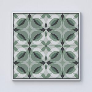 Warren Reed - Designer Geometric Green Grey Framed Canvas in Off-White Size: W16" x H16" Off-White W16" x H16" Warren Reed - Designer Geometric Green Grey Framed Canvas in Off-White Size: W16" x H16" Off-White W16" x H16"