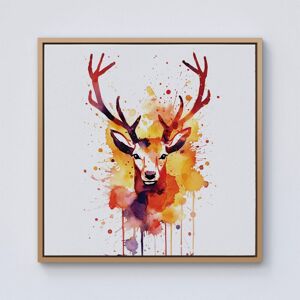 Warren Reed - Designer Watercolour Stag Face Framed Canvas in Light Brown Size: W16" x H16" Light Brown W16" x H16" Warren Reed - Designer Watercolour Stag Face Framed Canvas in Light Brown Size: W16" x H16" Light Brown W16" x H16"