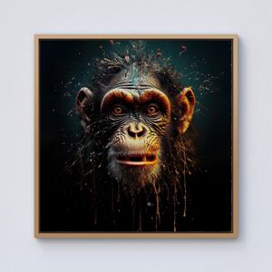 Warren Reed - Designer Splashart Monkey Face Framed Canvas in Light Brown Size: w10 inch x h10 inch Light Brown w10 inch x h10 inch Warren Reed - Designer Splashart Monkey Face Framed Canvas in Light Brown Size: w10 inch x h10 inch Light Brown w10 inch x h10 inch
