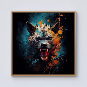 Warren Reed - Designer Splashart Angry Hyena Face Framed Canvas in Light Brown Size: w10 inch x h10 inch Light Brown w10 inch x h10 inch Warren Reed - Designer Splashart Angry Hyena Face Framed Canvas in Light Brown Size: w10 inch x h10 inch Light Brown w10 inch x h10 inch