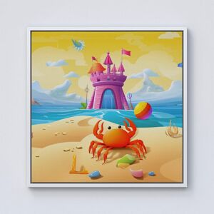 Warren Reed - Designer Orange Crab On A Beach Holiday Framed Canvas in Off-White Size: W16" x H16" Off-White W16" x H16" Warren Reed - Designer Orange Crab On A Beach Holiday Framed Canvas in Off-White Size: W16" x H16" Off-White W16" x H16"