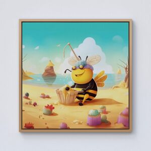 Warren Reed - Designer Bumblebee On A Beach Holiday Framed Canvas in Light Brown Size: w40 inch x h40 inch Light Brown w40 inch x h40 inch Warren Reed - Designer Bumblebee On A Beach Holiday Framed Canvas in Light Brown Size: w40 inch x h40 inch Light Brown w40 inch x h40 inch
