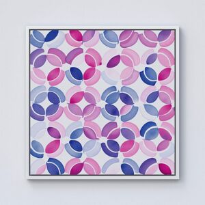 Warren Reed - Designer Interlocking Pink Blue Shape Framed Canvas in Off-White Size: w10 inch x h10 inch Off-White w10 inch x h10 inch Warren Reed - Designer Interlocking Pink Blue Shape Framed Canvas in Off-White Size: w10 inch x h10 inch Off-White w10 inch x h10 inch
