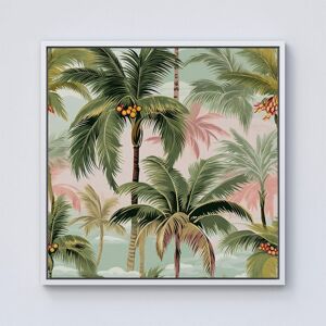 Warren Reed - Designer Palm Trees Pattern Framed Canvas in Off-White Size: W30" x H30" Off-White W30" x H30" Warren Reed - Designer Palm Trees Pattern Framed Canvas in Off-White Size: W30" x H30" Off-White W30" x H30"