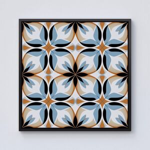 Warren Reed - Designer White Brown & Blue Geometric Pattern Framed Canvas in Black Size: w10 inch x h10 inch Black w10 inch x h10 inch Warren Reed - Designer White Brown & Blue Geometric Pattern Framed Canvas in Black Size: w10 inch x h10 inch Black w10 inch x h10 inch