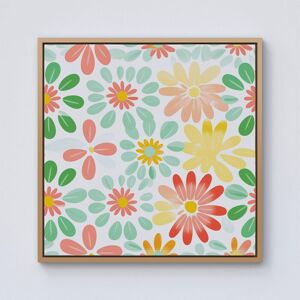 Warren Reed - Designer Green & Yellow Flowers Framed Canvas in Light Brown Size: w10 inch x h10 inch Light Brown w10 inch x h10 inch Warren Reed - Designer Green & Yellow Flowers Framed Canvas in Light Brown Size: w10 inch x h10 inch Light Brown w10 inch x h10 inch