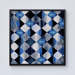 Warren Reed - Designer Square Checkered Pattern Framed Canvas in Black Size: w40 inch x h40 inch Black w40 inch x h40 inch Warren Reed - Designer Square Checkered Pattern Framed Canvas in Black Size: w40 inch x h40 inch Black w40 inch x h40 inch
