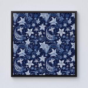 Warren Reed - Designer Paisley Christmas Stars Blue Framed Canvas in Black Size: w40 inch x h40 inch Black w40 inch x h40 inch Warren Reed - Designer Paisley Christmas Stars Blue Framed Canvas in Black Size: w40 inch x h40 inch Black w40 inch x h40 inch
