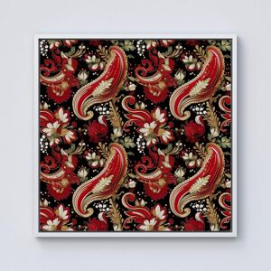 Warren Reed - Designer Paisley Christmas Stars Red Framed Canvas in Off-White Size: w10 inch x h10 inch Off-White w10 inch x h10 inch Warren Reed - Designer Paisley Christmas Stars Red Framed Canvas in Off-White Size: w10 inch x h10 inch Off-White w10 inch x h10 inch