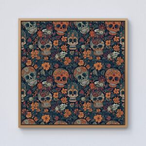 Warren Reed - Designer Dia De Los Muertos Skulls Framed Canvas in Light Brown Size: W16" x H16" Light Brown W16" x H16" Warren Reed - Designer Dia De Los Muertos Skulls Framed Canvas in Light Brown Size: W16" x H16" Light Brown W16" x H16"