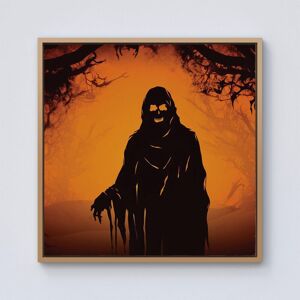 Warren Reed - Designer A Spooky Black & Orange Ghost Framed Canvas in Light Brown Size: w10 inch x h10 inch Light Brown w10 inch x h10 inch Warren Reed - Designer A Spooky Black & Orange Ghost Framed Canvas in Light Brown Size: w10 inch x h10 inch Light Brown w10 inch x h10 inch