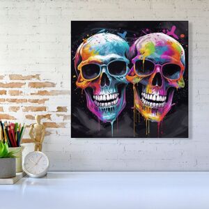 Warren Reed - Designer Splashart Happy Skeletons In Glasses Canvas Size: w10 inch x h10 inch Multicolor w10 inch x h10 inch Warren Reed - Designer Splashart Happy Skeletons In Glasses Canvas Size: w10 inch x h10 inch Multicolor w10 inch x h10 inch