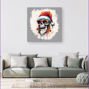 Warren Reed - Designer Santa Skull In Glasses Splashart Canvas Size: w40 inch x h40 inch Multicolor w40 inch x h40 inch Warren Reed - Designer Santa Skull In Glasses Splashart Canvas Size: w40 inch x h40 inch Multicolor w40 inch x h40 inch
