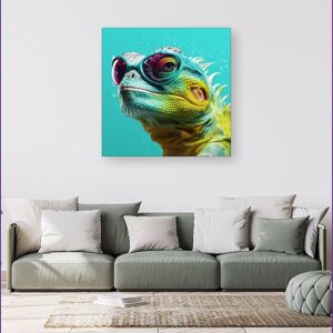 Warren Reed - Designer Splashart Iguana Wearing Glasses Canvas Size: w40 inch x h40 inch Multicolor w40 inch x h40 inch Warren Reed - Designer Splashart Iguana Wearing Glasses Canvas Size: w40 inch x h40 inch Multicolor w40 inch x h40 inch