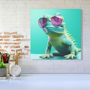 Warren Reed - Designer Happy Splashart Iguana Wearing Glasses Canvas Size: W16" x H16" Multicolor W16" x H16" Warren Reed - Designer Happy Splashart Iguana Wearing Glasses Canvas Size: W16" x H16" Multicolor W16" x H16"