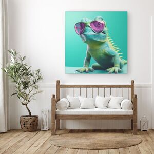 Warren Reed - Designer Happy Splashart Iguana Wearing Glasses Canvas Size: W30" x H30" Multicolor W30" x H30" Warren Reed - Designer Happy Splashart Iguana Wearing Glasses Canvas Size: W30" x H30" Multicolor W30" x H30"