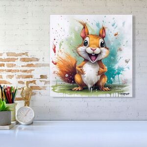 Warren Reed - Designer Happy Splashart Squirrel Canvas Size: W16" x H16" Multicolor W16" x H16" Warren Reed - Designer Happy Splashart Squirrel Canvas Size: W16" x H16" Multicolor W16" x H16"