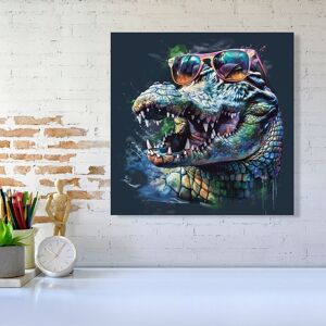 Warren Reed - Designer Crocodile In Glasses Splashart Canvas Size: W16" x H16" Multicolor W16" x H16" Warren Reed - Designer Crocodile In Glasses Splashart Canvas Size: W16" x H16" Multicolor W16" x H16"