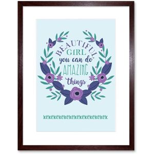 Artery8 Wall Art Print Kids Girl Beautiful Amazing Purple Floral Framed in Brown Size: W7" x H9" Brown W7" x H9" Artery8 Wall Art Print Kids Girl Beautiful Amazing Purple Floral Framed in Brown Size: W7" x H9" Brown W7" x H9"