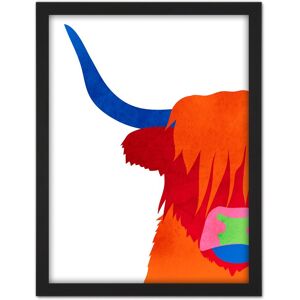 Artery8 Wall Art Print Bright Highland Scottish Cow Bull Coo Colourful Large Framed Wall Décor Art in Brown Size: W18" x H24" Brown W18" x H24" Artery8 Wall Art Print Bright Highland Scottish Cow Bull Coo Colourful Large Framed Wall Décor Art in Brown Size: W18" x H24" Brown W18" x H24"