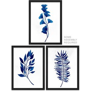 Artery8 A4 Wall Art & Frame Set of 3 Flower Plant Leaf Foliage Cobalt Blue Multicolor A4 Artery8 A4 Wall Art & Frame Set of 3 Flower Plant Leaf Foliage Cobalt Blue Multicolor A4