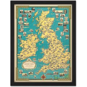 Artery8 Wall Art Print Chase 1939 Pictorial Map British Isles Buildings Large Framed Wall Décor Art in Brown Size: W18" x H24" Brown W18" x H24" Artery8 Wall Art Print Chase 1939 Pictorial Map British Isles Buildings Large Framed Wall Décor Art in Brown Size: W18" x H24" Brown W18" x H24"