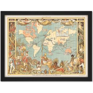 Artery8 Wall Art Print Crane 1886 Pictorial Map British Empire World Large Framed Wall Décor Art in Brown Size: W18" x H24" Brown W18" x H24" Artery8 Wall Art Print Crane 1886 Pictorial Map British Empire World Large Framed Wall Décor Art in Brown Size: W18" x H24" Brown W18" x H24"