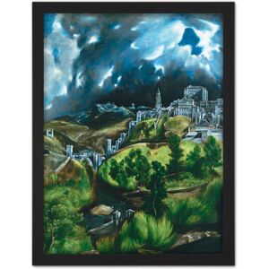 Artery8 Wall Art Print El Greco View Of Toledo Spain Expressive Painting Large Framed Wall Décor Art in White Size: W18" x H24" White W18" x H24" Artery8 Wall Art Print El Greco View Of Toledo Spain Expressive Painting Large Framed Wall Décor Art in White Size: W18" x H24" White W18" x H24"