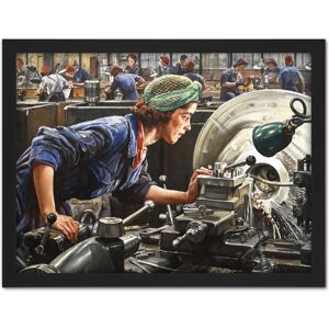 Artery8 Wall Art Print Knight Ruby Loftus Screwing Breech WWII War Painting Large Framed Wall Décor Art in Light Oak Size: W18" x H24" Light Oak W18" x H24" Artery8 Wall Art Print Knight Ruby Loftus Screwing Breech WWII War Painting Large Framed Wall Décor Art in Light Oak Size: W18" x H24" Light Oak W18" x H24"